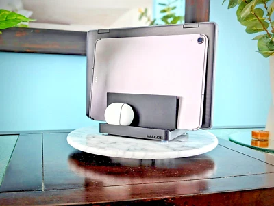 Vertical Laptop, Tablet & Phone Stand - Sleek Modern Multi Device Holder - Image 1 of 4