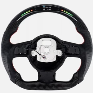 Real Carbon Fiber LED Steering Wheel For Audi TT / TTRS / R8 2007 - 2015 - Picture 1 of 6