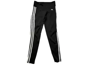 Adidas Womens Climalite Leggings White Striped High-Rise Activewear(BLACK,L)NWOT - Picture 1 of 2