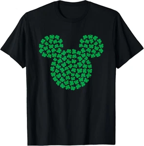 Mickey Mouse Green 4-Leaf Clovers St. Patrick's Day T Shirt - Picture 1 of 4