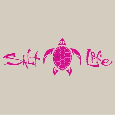 Salt Life Decal - 12" Medium Surface Mount Sticker - Turtle - Pink SA864