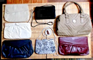 8) PURSES SASHA NY VALERIE STEVENS ESTEE LAUDER LEATHER SATIN EMBROIDERED BEADED - Picture 1 of 24