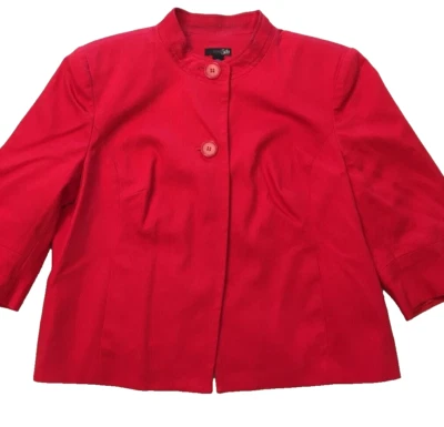 East 5th Womens Suit Jacket Blazer Red Long Sleeve Button Mock Neck Petites PXL - Image 1 of 4