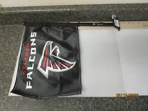 Qty (2) Atlanta Falcons NFL Double Sided Team Logo 20" Car Flags - New - Black - Picture 1 of 6