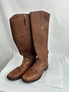 Women's Tory Burch Leather Jolie Riding Boots Rustic Brown - Size 7M - Picture 1 of 8