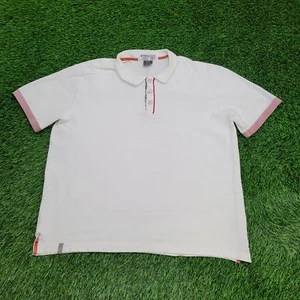 Jordan Polo Golf Shirt XL 25x27 White Pastel Pink Trim Baggy - Picture 1 of 15