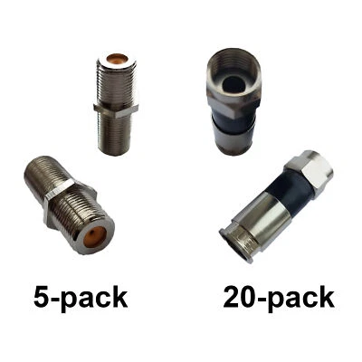 Perfect Vision PV6UE-05 Ridgeloc connectors RG6 Coax Bag of 20+5 F81 Barrel 3Ghz - Image 1 of 4