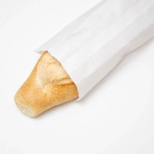 Plain White Paper Bread Bags - Bakery Bag (5 1/4 x 3 1/4 x 16 inches) - Picture 1 of 5