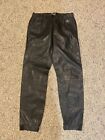 VINCE Black Leather Pull-On Elastic Waist Jogger Track Pant Size: S