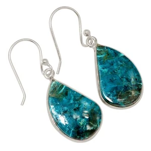 Pendientes Shattuckite Natural - EE. UU. 925 Plata de Ley Joyería ALLE-19600 - Imagen 1 de 1