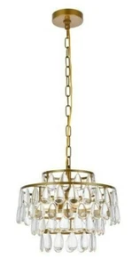 Kronleuchter Pendel Glas Träne Tropfen Kristalle Esszimmer Beleuchtung Leuchte - Bild 1 von 11