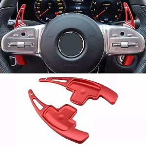 Red Steering Wheel Shifter Lever Paddle Extension For Benz W176 W212 W222 W246 - Picture 1 of 8