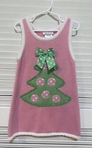 Bonnie Jean Knit Christmas Sweater Jumper Pink Dress Size 4 Girls - Picture 1 of 7