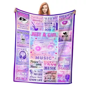 Music Blanket Music Gifts Blankets Ultra Soft Warm Throw 50"x40" Color 12 - Picture 1 of 8