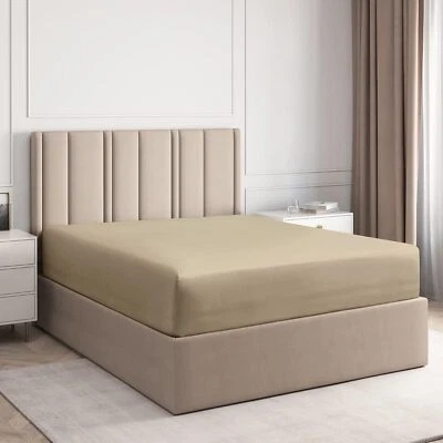 Sábana Ajustable 400 Hilos Solo, Sábana Satén Suave 100% Algodón de CGK Linens Foto 1 de 4