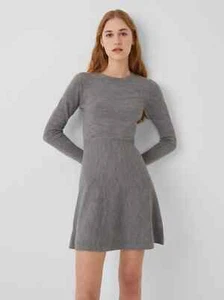 NWT $178 FCUK French Connection baby soft Knit dress A line gray M US 4-6 - Picture 1 of 7