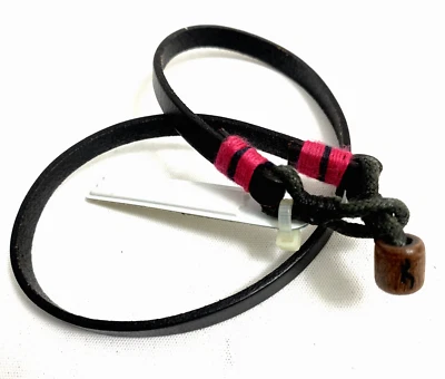 HOLLISTER ДВОЙНОЙ НАДЕЖНОМ КОРИЧНЕВЫЙ КОЖАНЫЙ КРАСНЫЙ БРАСЛЕТ - Изображение 1 из 4