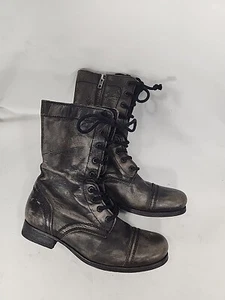 All Saints Jacks Place Lot #6 Combat Boots Women Size Eu 39 US 8.5 Black Leather - Picture 1 of 15