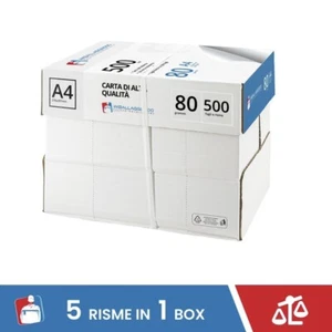 Risma Carta A4 per Stampante, 5 Risme da 500 Fogli di Alta Qualità ( 5x500 ) - Foto 1 di 6