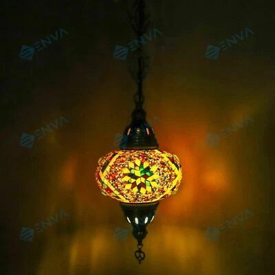 Lustre suspension plafonnier mosaïque turque marocain luminaire lampe-ampoul - Photo 1/4