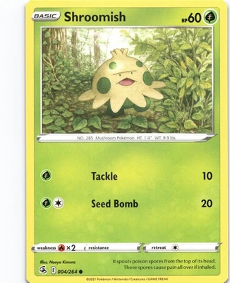 Shroomish Common SWSH08: Fusion Strike 004/264 NM Pokemon - Image 1 of 2