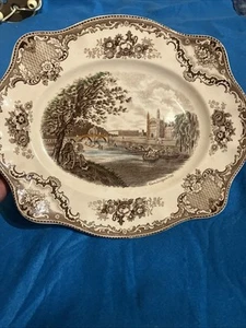 Serving Platter Johnson Bros Old Britain Castles Brown Multicolor 13 3/4" - Picture 1 of 7