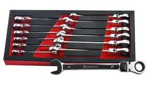 SET CHIAVI/CHIAVE 13 PEZZI CON ANELLO A CRICCHETTO FLESSIBILE 8-21 MM MARCHIO DISTINTIVO BRITOOL - Foto 1 di 5