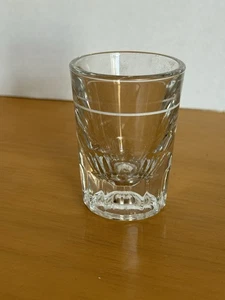 Vintage Clear Glass Shot Glass 2oz Heavy Bottom White Stripe Barware 3 inch Tall - Picture 1 of 3