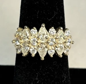 Sterling & Cubic Zirconia Ring Size 7 #4779 - Picture 1 of 9