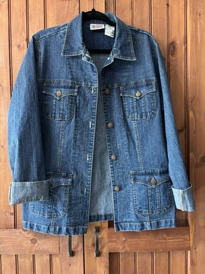 Vintage Bill Blass Denim Jean Jacket Size M Four Pocket Retro 90s Classic - Image 1 of 4