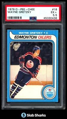 Wayne Gretzky 1979 O-PEE-CHEE #18 RC ROOKIE HOF EDMONTON OILERS PSA 5,5 Foto 1 de 4