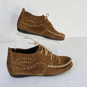 Minnetonka Womens Moccasin Suede Leather Lace-Up Chukka Shoes Boho Ankle Sz 9 - Picture 1 of 10