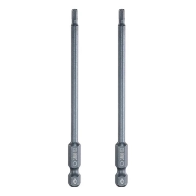 2pcs H3 Flat Hex Screwdriver Bit 3mm Magnetic Tip 1/4" Shank 4" Long Blue - Image 1 of 4