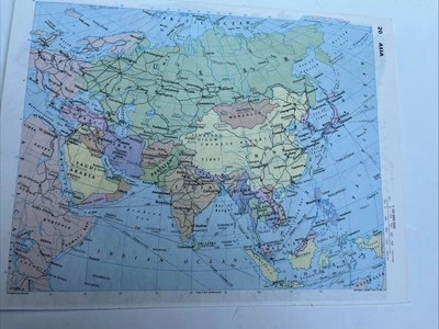 1981: Map Of  Asia #20 Old Vintage Print Gift - Image 1 of 4