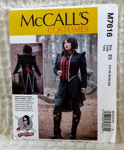McCall's Costume Pattern M7616 Yaya Han Colonial Steampunk Jacket Size 14-22 New - Picture 1 of 5