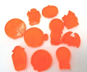 Lote de 10 sellos cortadores de galletas de plástico de Halloween - Imagen 1 de 15