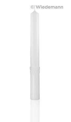 WIEDEMANN GMBH Taufkerze 40/4cm 400x40mm Höhe mit Borte Kommunionkerze Rohling - RAL Qualität
