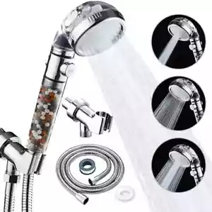Shower Head High Pressure 3 Settings Spray Handheld Shower heads with hose 5 Ft - Picture 1 of 6