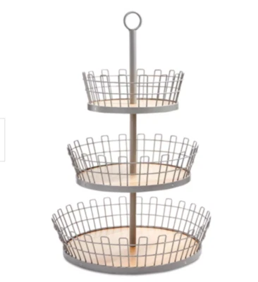 MARTHA STEWART COLLECTION  - METAL AND BEECHWOOD - MULTI USE - 3 TIERED SERVER  - Image 1 of 4