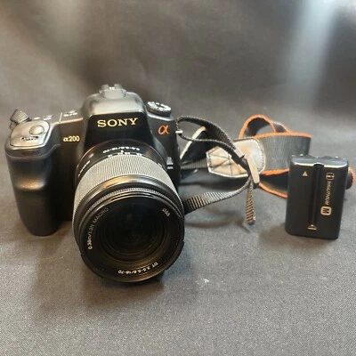 Sony Alpha DSLR A200 12.3MP Digital SLR Camera w/strap/Battery AS IS See Descrip - Image 1 of 4