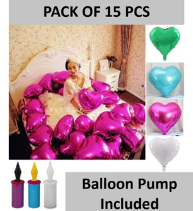 "Paquete de 15 globos de corazón de 18"" bomba fiesta de cumpleaños San Valentín lámina Mylar Love" - Imagen 1 de 7