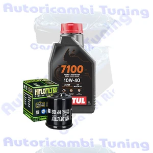 Set Service Öl Motul 7100 10W40 Für Piaggio 125 Vespa Sprint 4T 3V 2014>2016 - Imagen 1 de 6