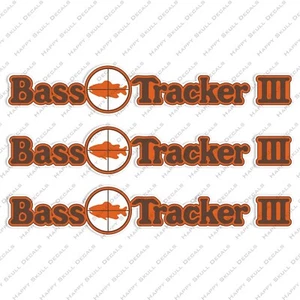 BASS TRACKER III TARGET 1970'S BOAT DECALS 21.75" x 3.9" 3pcs. - Foto 1 di 3