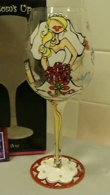 Colección de copas de vino Bottom's Up de 95^ & Sunny Inc "BRIDE TO BE" 8,8"T con caja Foto 1 de 4