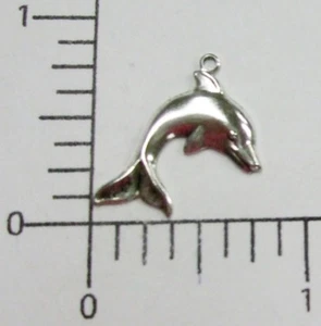 48014 4 Pc Matte Silver Oxidized Dolphin Charm Jewelry Finding - Picture 1 of 1