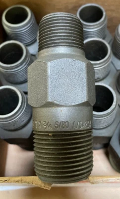 SWAGE NIPPLE 1" x 3/4" Schedule 80 Concentric Thread Both End A234 WPBN SP95 - Image 1 of 4