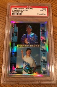 1998 Topps Chrome Refractor #247 VERNON WELLS / AARON AKIN PSA 9 MINT RC