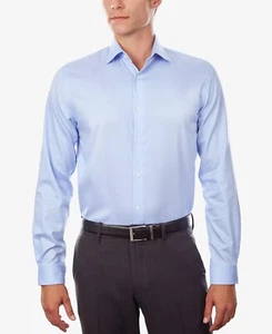 Michael Kors POWDER BLUE Men's Regular Fit Non-Iron Shirt, US 17.5 (36/37) - Picture 1 of 4