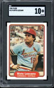 1982 Fleer #119 Sixto Lezcano Cardinals (POP 1) SGC 10 GEM MT - Picture 1 of 2