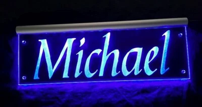 Michi LED Namensschild oder dein Name LKW Truckerschild personalisiert Michael - Bild 1 von 4